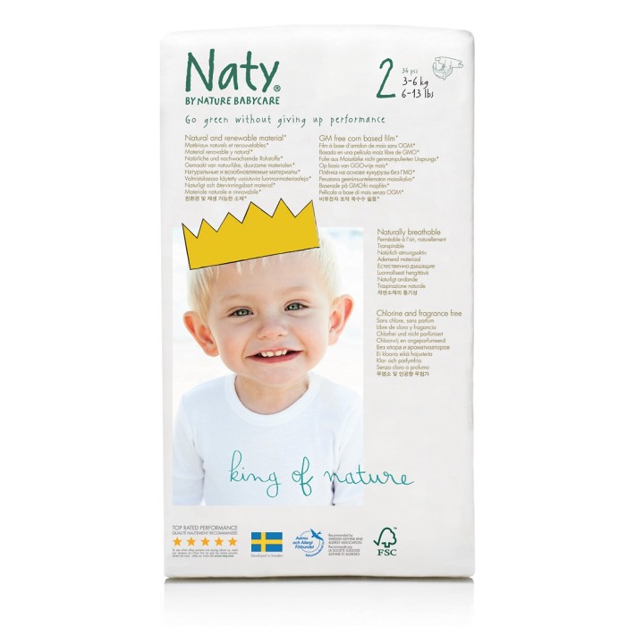 Eco Pannolini – Taglia 2 Mini,  3-6 kg - 34 pezzi - Naty