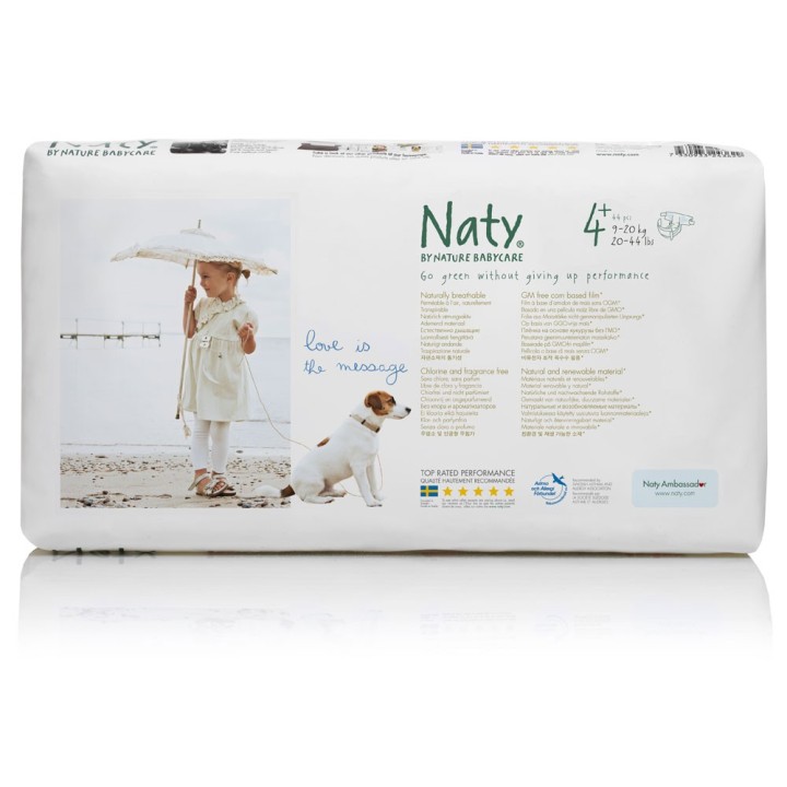 Eco Windeln – Größe 4 Maxi,  7-16 kg - 46 St. - Naty