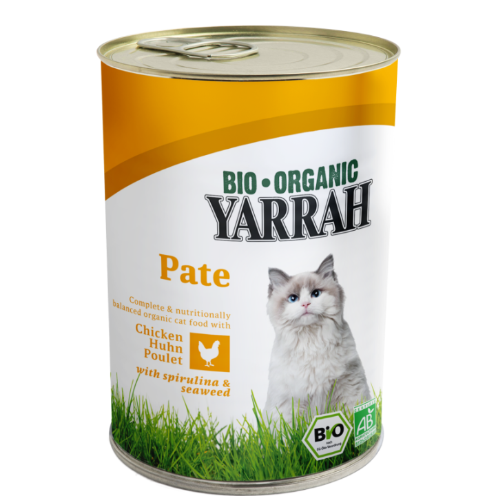Pâté pour chat au poulet en boîte - 400g - Yarrah BIO
