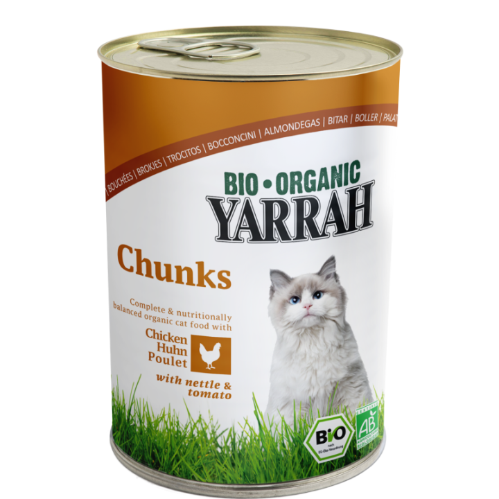 Bouchées pour chat au poulet en boîte - 405g - Yarrah Bio