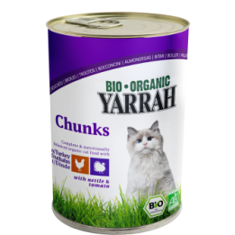 Bouchées pour chat au poulet et à la dinde en boîte - 405g - Yarrah Bio