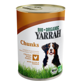 Bouchées Bio pour chiens au poulet en boîte - Poulet - 820g - Yarrah BIO