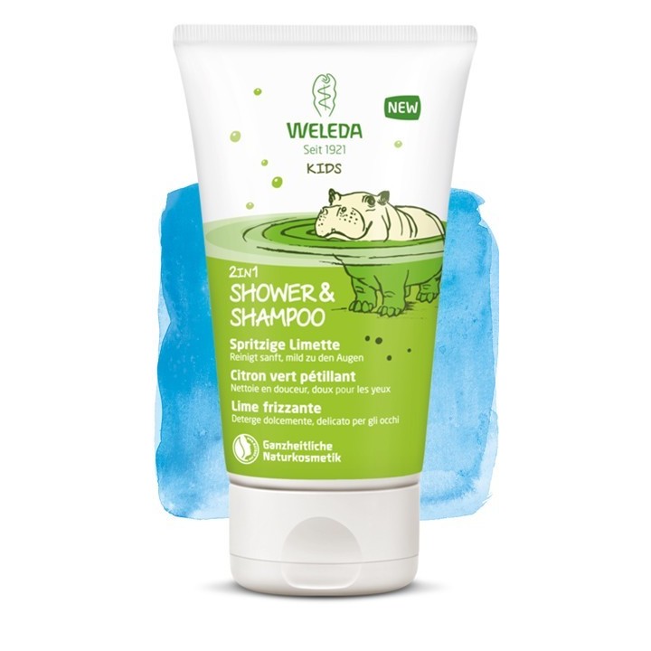 Shampooing & Douche BIO enfants 2en1, Citron vert pétillant - 150ml - Weleda