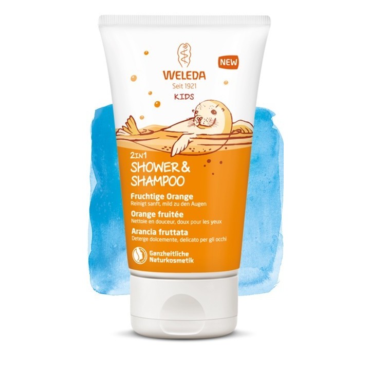 Shampooing & Douche BIO enfants 2en1, Orange fruitée - 150ml - Weleda