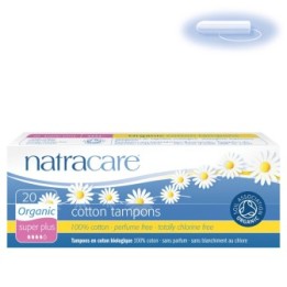 Tampon en coton biologique, sans applicateur - Super Plus - Natracare - 20pces