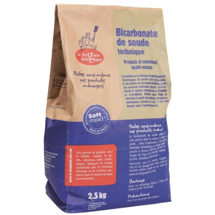 Bicarbonate de soude Technique - 2,5 kg - La Droguerie écologique