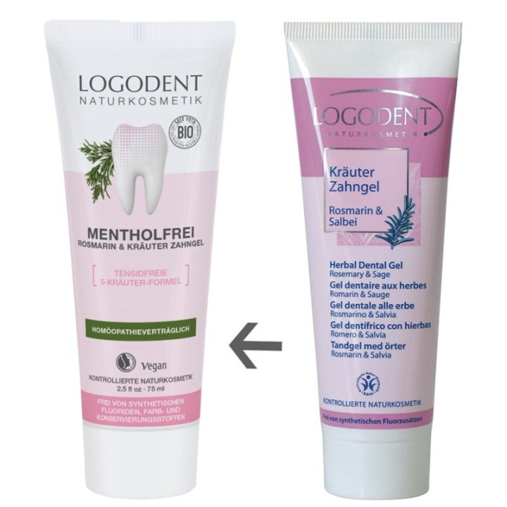 Gel dentaire BIO, Romarin - Formule aux 5 herbes - 75ml - Logodent (Logona)