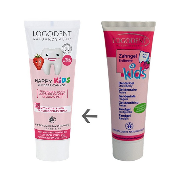 Dentifrice BIO (gel dentaire) pour enfants à la Fraise (Sans Fluor) - Logodent (Logana) - 50ml