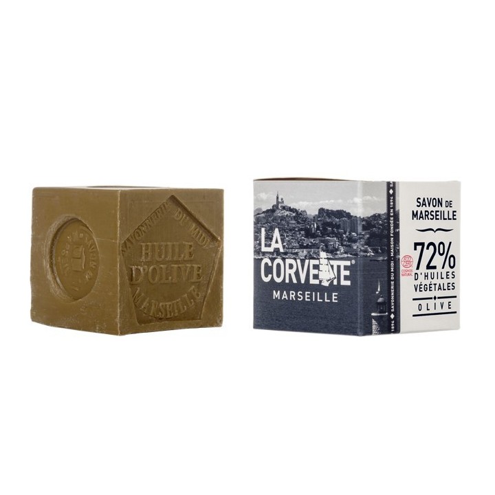 Véritable Savon de Marseille BIO à l'olive, 72% - 300g - La Corvette (Marseille)