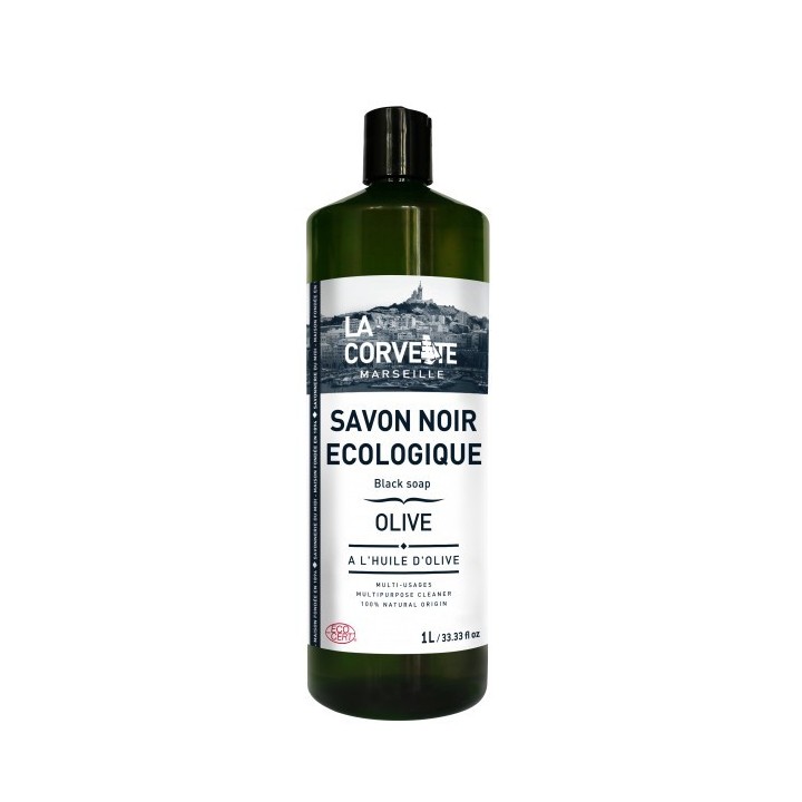 Sapone Ecologico Nero Oliva, Polivalente - 1 Litro - La Corvette (Marseille)