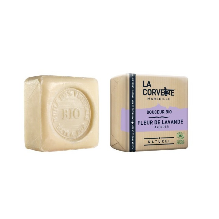 Sapone Biologico Delicato, Fiore di lavanda - 100g - La Corvette (Marseille)