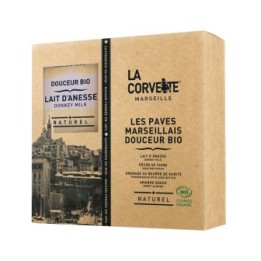 Coffret: Les Pavés Marseillais BIO, 4 savons "Douceur BIO" - 4x100g - La Corvette (Marseille)