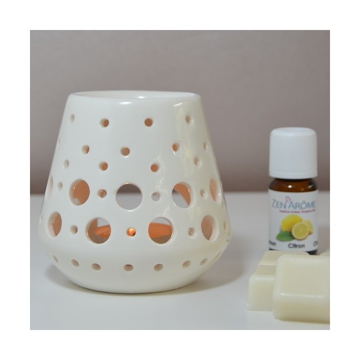 Kerzenbrenner (für Ätherisches Bio Öl/Raumduft) - LOOB, Weiß - ZEN'Arômes