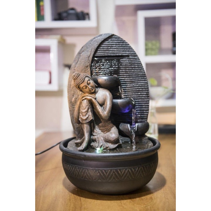 Zimmerbrunnen - Buddha "Gnade" (mit LED-Beleuchtung) - Zen'Light