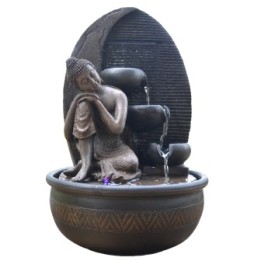 Zimmerbrunnen - Buddha "Gnade" (mit LED-Beleuchtung) - Zen'Light