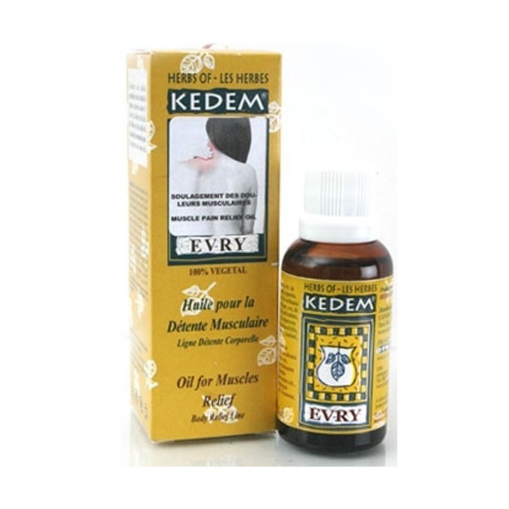 Evry - Huile pour réduire les douleurs - 125ml - Les Herbes de Kedem