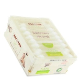 60 Sicherheits-Wattestäbchen für Babys - 100% umweltgerechte Bio Baumwolle - Bocoton
