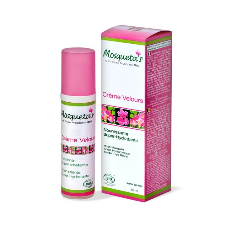 Crème Velours Super Hydratante à la Rose Musquée Bio - 50ml