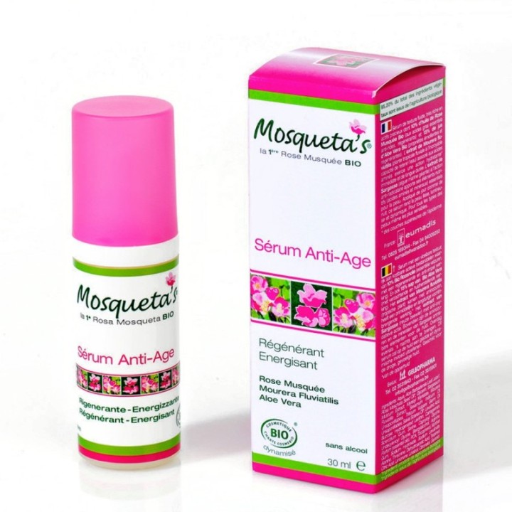 Sérum Anti-âge BIO, régénérant à la rose musquée BIO - 30ml - Mosqueta's