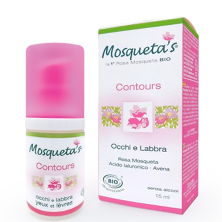 Contours de yeux et lèvres à la rose musquée BIO et acide hyaluronique - 15ml - Mosqueta's