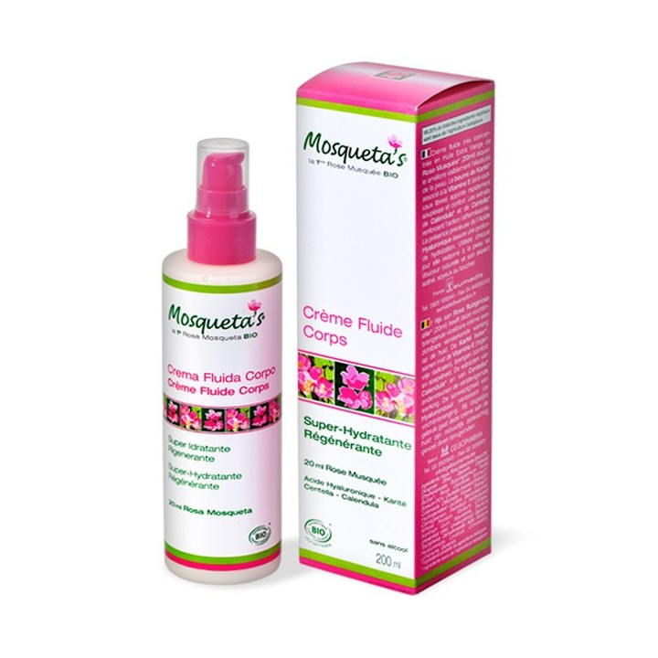 Crème Fluide pour le coprs à la Rose musquée BIO - 200ml - Mosqueta's