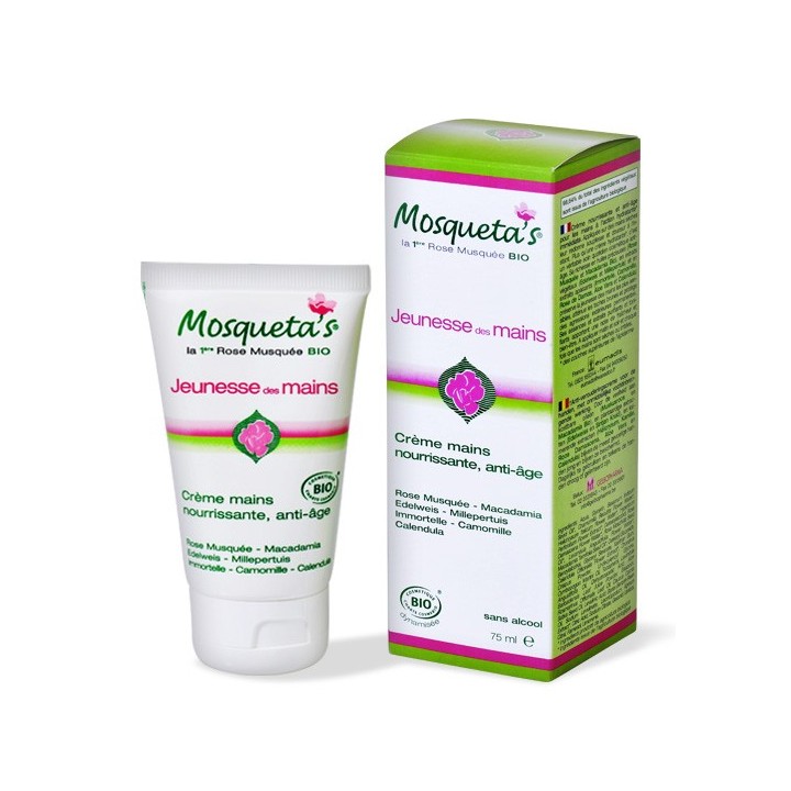 Crème mains BIO à la Rose Musquée - 75ml - Mosqueta's