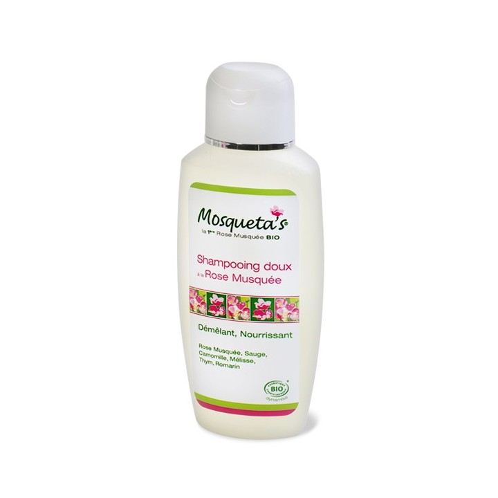 Shampoo dolce alla Rosa Mosqueta, districante e nutriente - 200ml - Mosqueta's