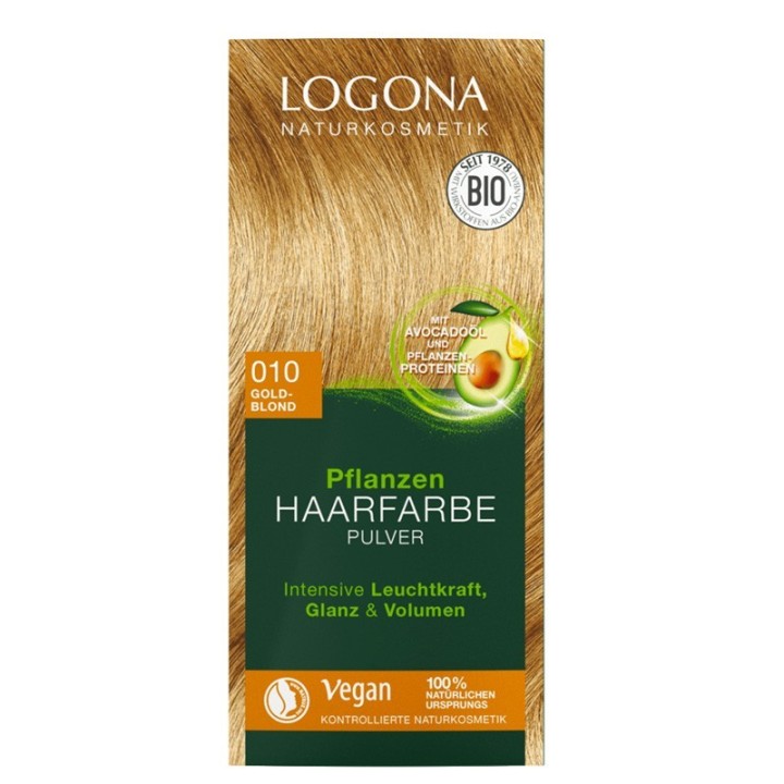 Colorante vegetale organico in polvere BIO 010 - Biondo dorato - 2x50g - Logona