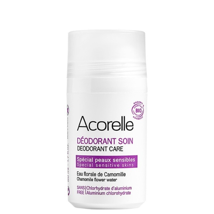 Trattamento deodorante per pelli sensibili all'acqua floreale di camomilla e cristalli di allume - 50ml - Acorelle