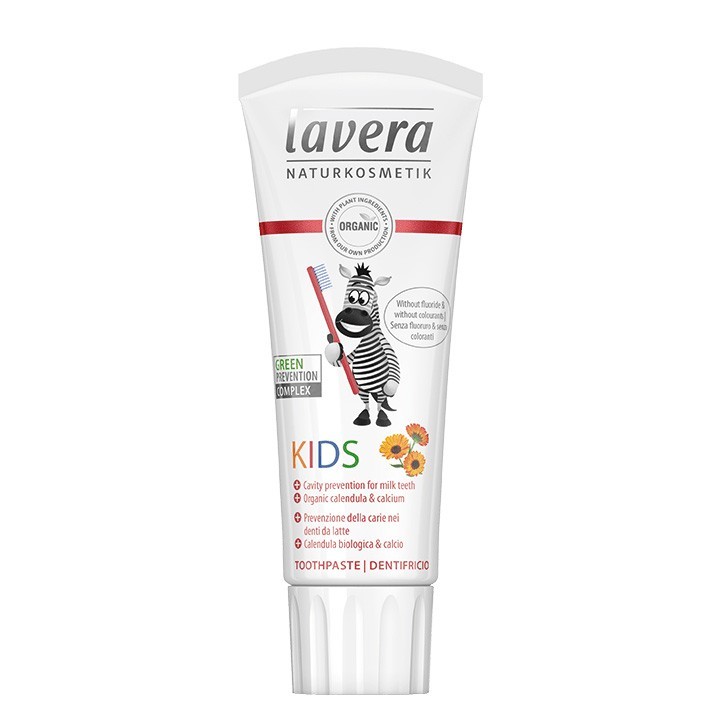 Dentifrice BIO, Kids, Prévention des caries pour dents de lait, sans fluore - Calendula & Calcium - 75ml - Lavera