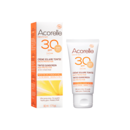 Crème solaire teintée BIO (Gold), 100% d'origine naturelle - Haute protection SPF 30 - 50ml - Acorelle