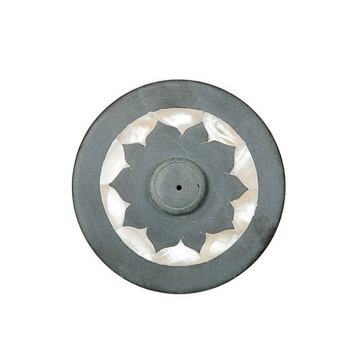 Support pour bâtons d'encens 'Etoile' - Bois / Pierre (14cm) - Maroma