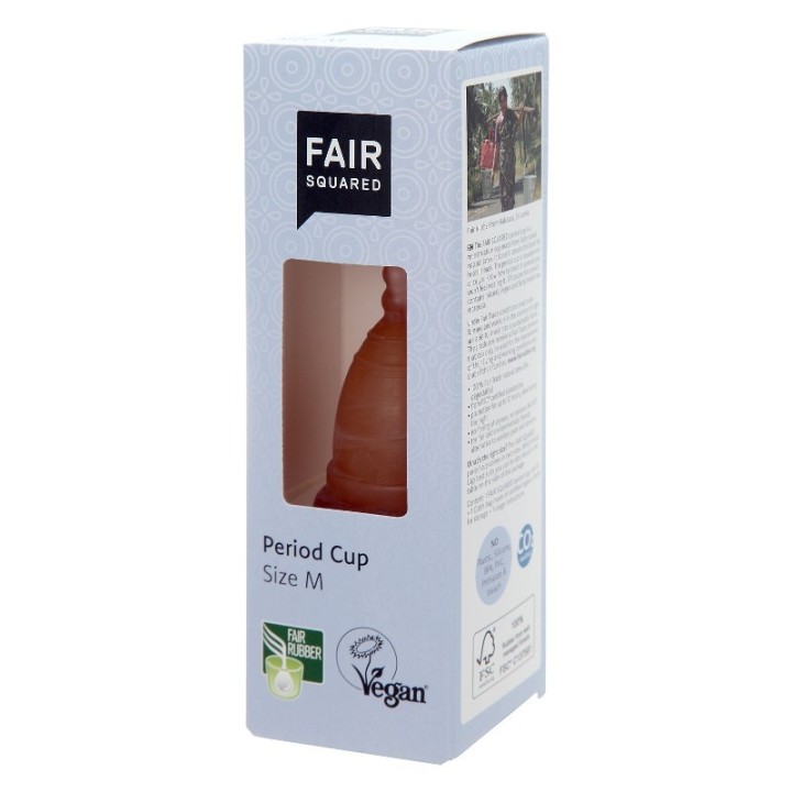 Cup mestruale in gomma naturale da commercio equo e solidale - Dimensione M - 10pces - Fair Squared