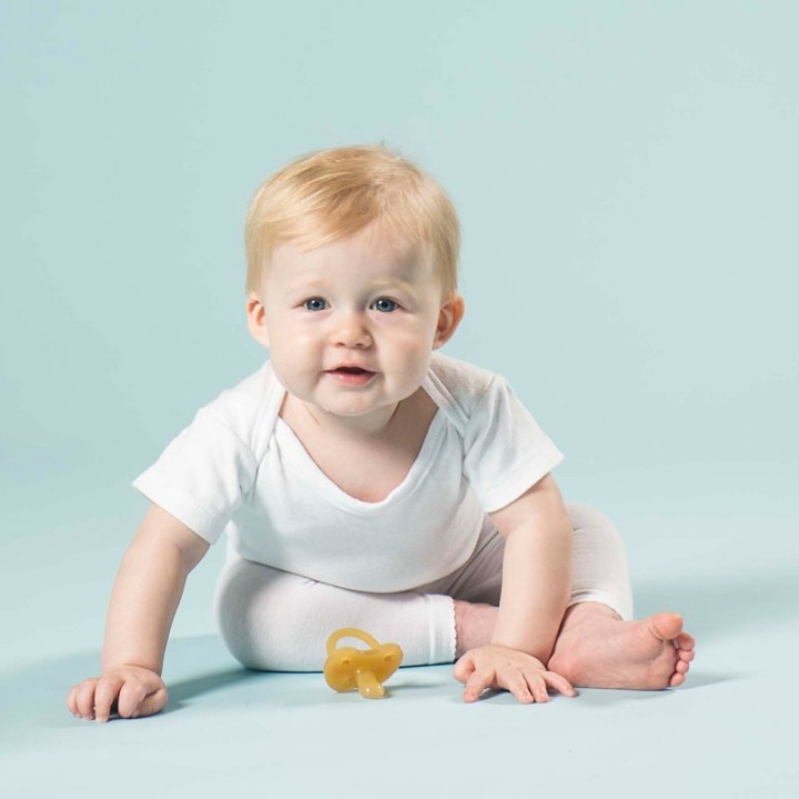 100% Naturkautschuk Baby-sauger - "Crown pacifier" Gerundet, 0 bis 3 Monate - Hevea