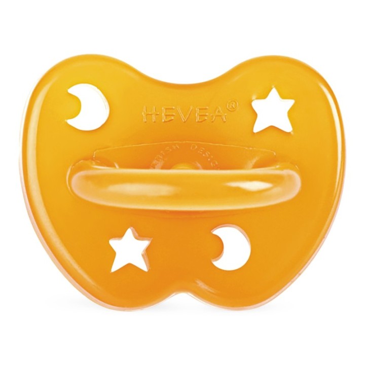 Tétines (lolettes) hygièniqes pour bébés 100% caoutchouc naturel - "Star & moon pacifier" Orthodontique, 3 à 36 mois - Hevea