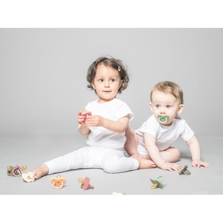100% Naturkautschuk Baby-sauger - Kieferorthopädie "Twinlight blue", 0 bis 3 Monate - Hevea