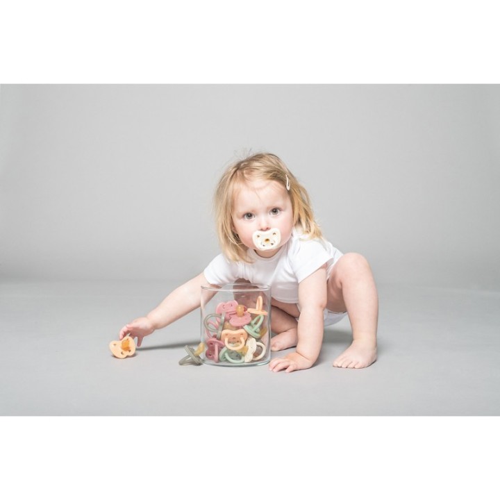 100% Naturkautschuk Baby-sauger - Kieferorthopädie "Twinlight blue", 3 bis 36 Monate- Hevea