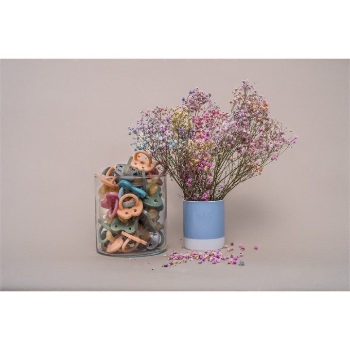 Ciucci per bambini 100% gomma naturale - Ortodontico "Twinlight blue", da 3 a 36 mesi- Hevea