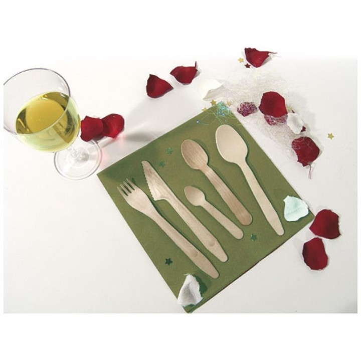 Fourchettes en bois de peuplier - 100pces - Ecodis