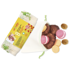 8 sacs réutilisables en coton BIO - XS, 4x (20x14cm) et 4x (16x16cm) - Ah'table !