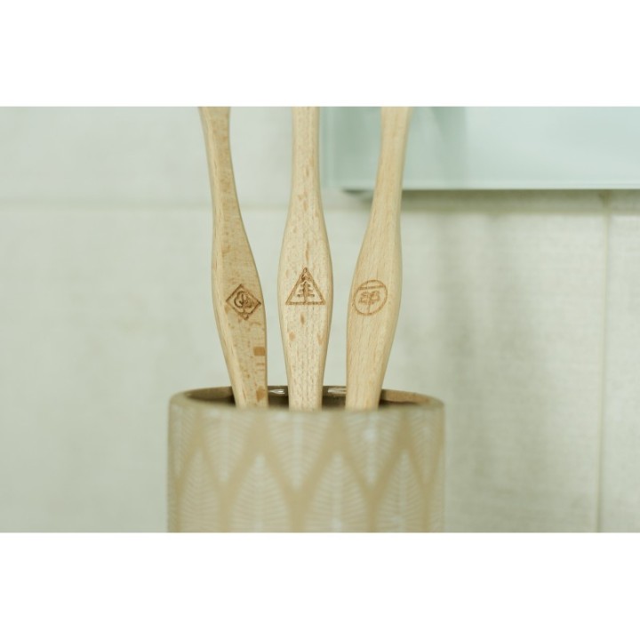 Spazzolino da denti in legno di faggio svizzero, "Conifera" - 1 pezzo - Liebwerk