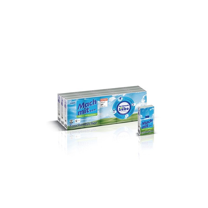 Fazzoletto in carta riciclata al 100%. - 15x10pz. - WEPA