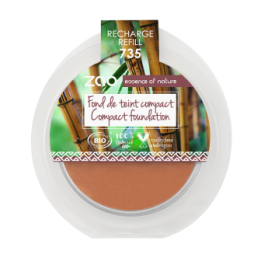 Fondotinta Compact Foundation (Ricarica) - N°735, Cioccolato - 7,5g - Zao Make-up