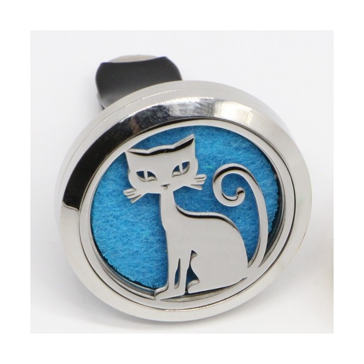Clip'Arôme - Diffuseur d'huiles essentielles pour voiture - Chat - ZEN'Arôme