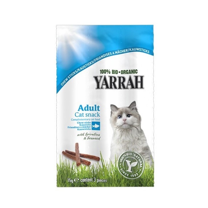 Bâtons à mâcher BIO pour chat - 3 Sticks de 5 g (15g) - Yarrah Bio