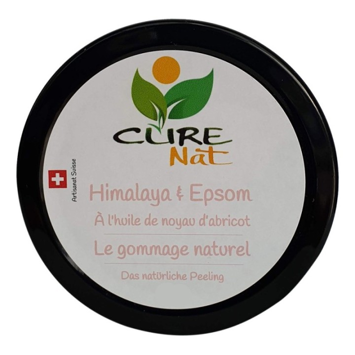 Gommage naturel au sel de l'Himalaya et d'Epsom à l'huile de noyau d'Abricot - 200g - Curenat