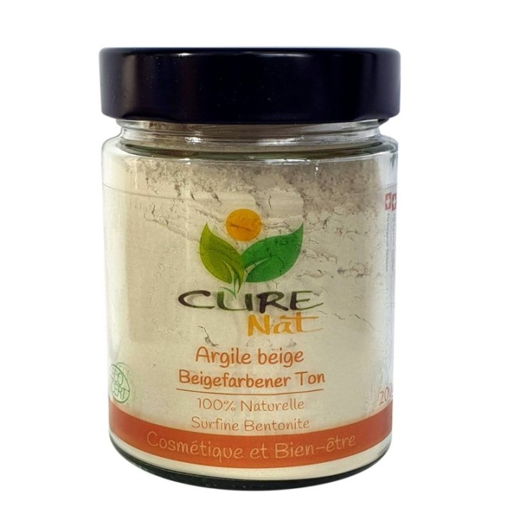 Argile Beige (Bentonite) BIO - 200g (verre) ou 400g (recharge) - Curenat