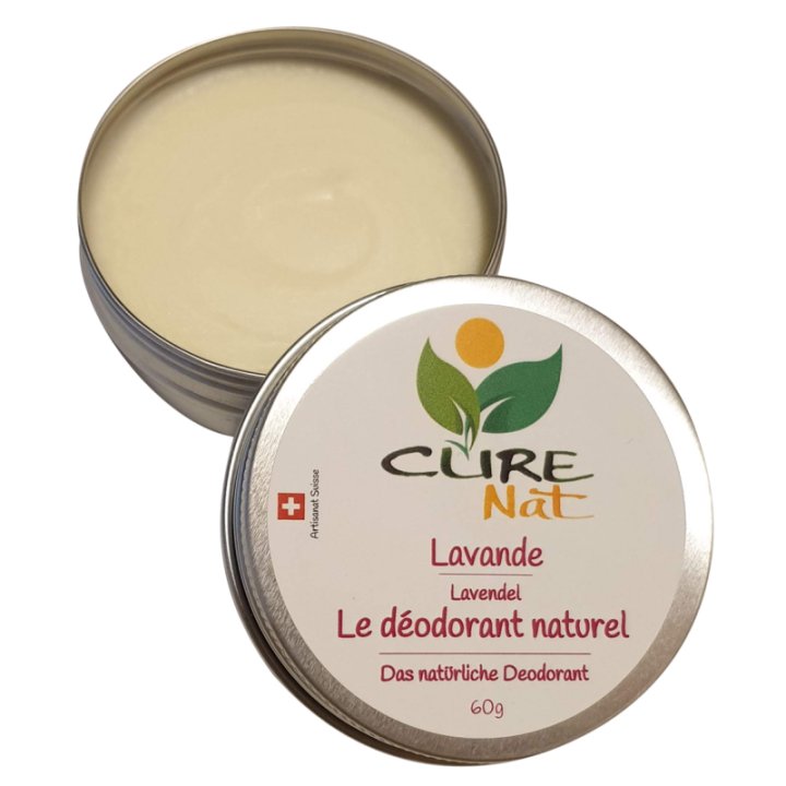 Déodorant crème BIO au bicarbonate, Lavande - 60g - Curenat