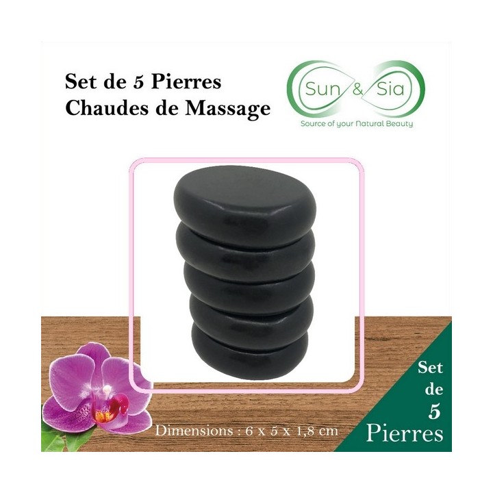 Packung mit 5 heißen Massagesteinen - Thermo Comfort