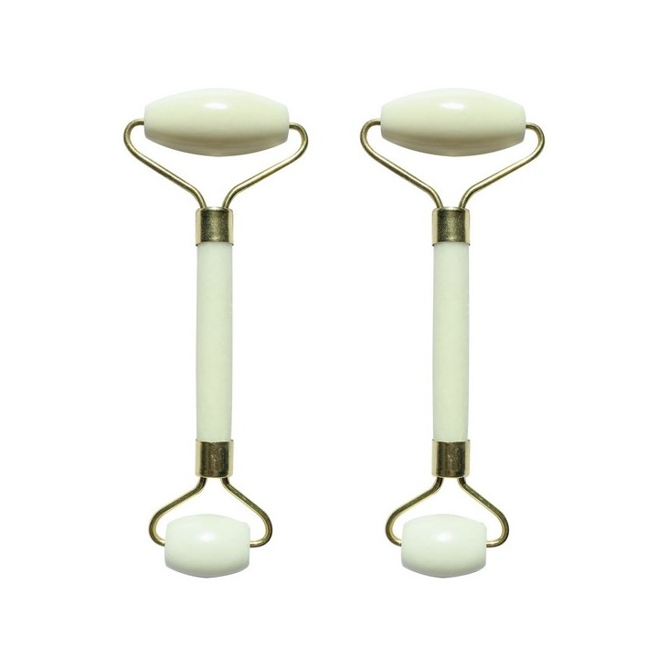 Set de 2 masseurs visage en pierre de Jade, Blanc - Sun & Sia